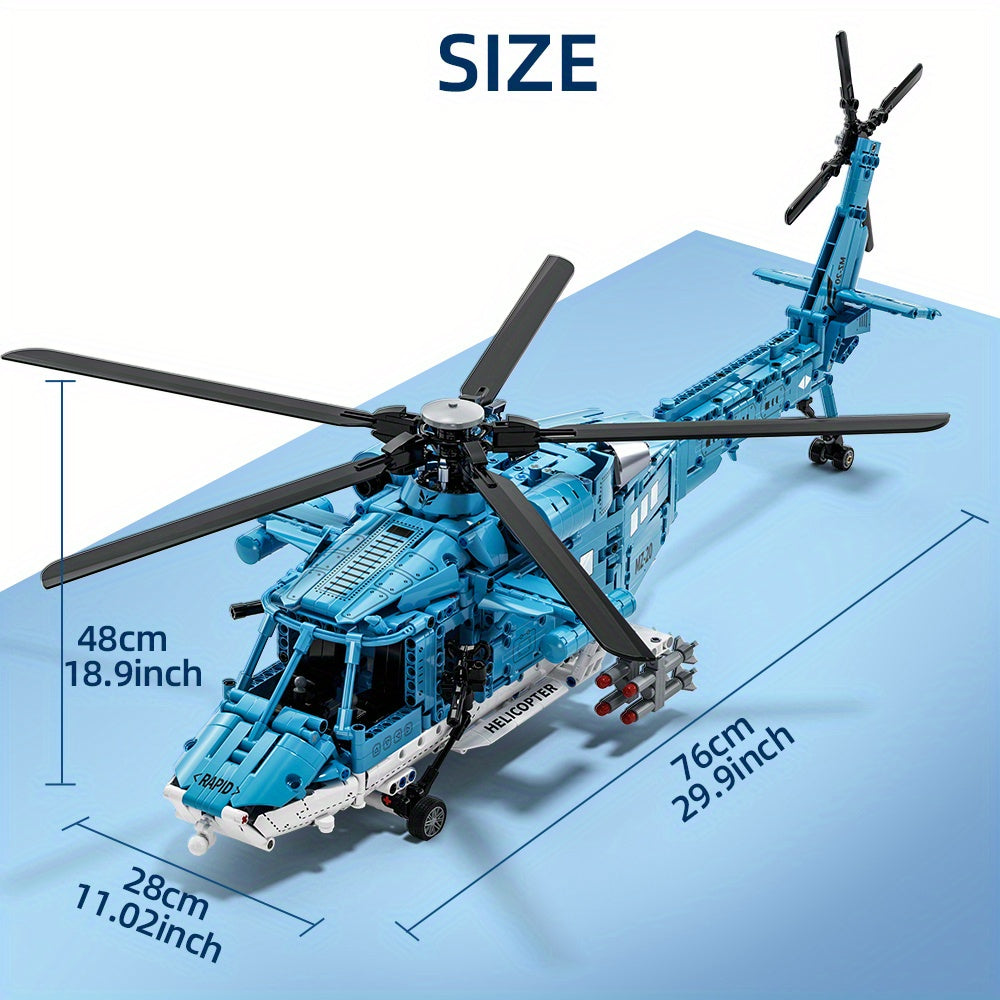 Realistische ABS helikopter bouwset, perfect voor technische modelbouw en constructie hobby's.