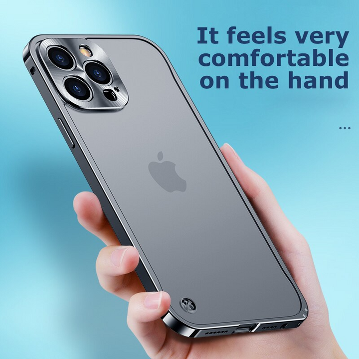 Magnetische stalen iPhone hoes in zwart, ontworpen voor duurzame bescherming van je iPhone 12/13/14/16.