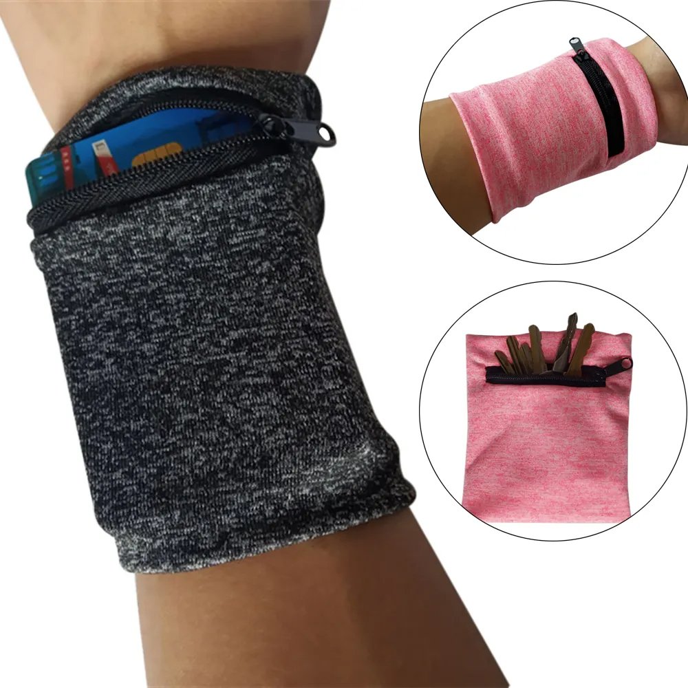 Comfortabele polsband portemonnee voor fitness; houd je waardevolle spullen veilig en handenvrij tijdens het sporten.
