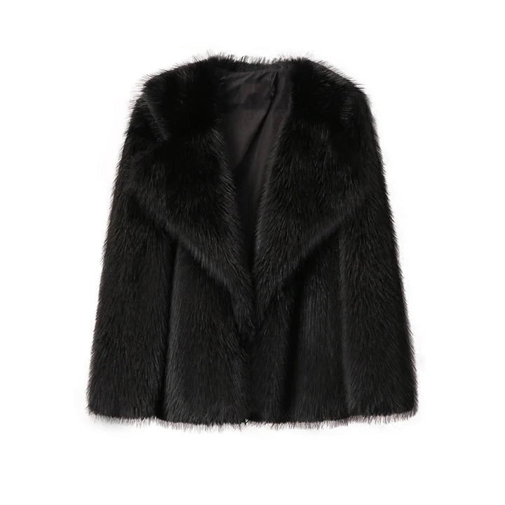 Stijlvolle pluizige dames winterjas, oversized en warm, een trendy toevoeging.