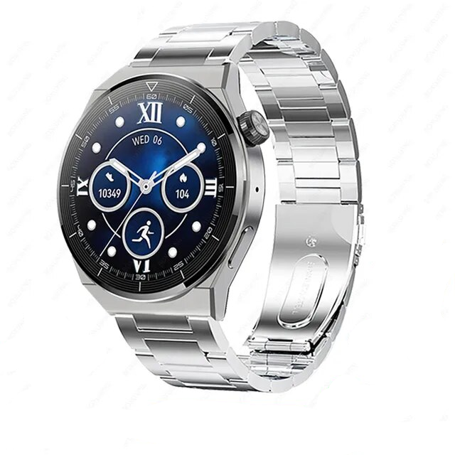 Stijlvolle unisex smartwatch met leren bandje, combineert tech, mode en gezondheidsfuncties.