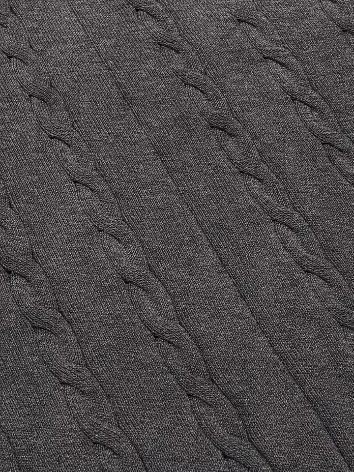 Warm mouwloos heren pullover vest met V-hals, opvallend kabelpatroon, perfect voor lagenlook.