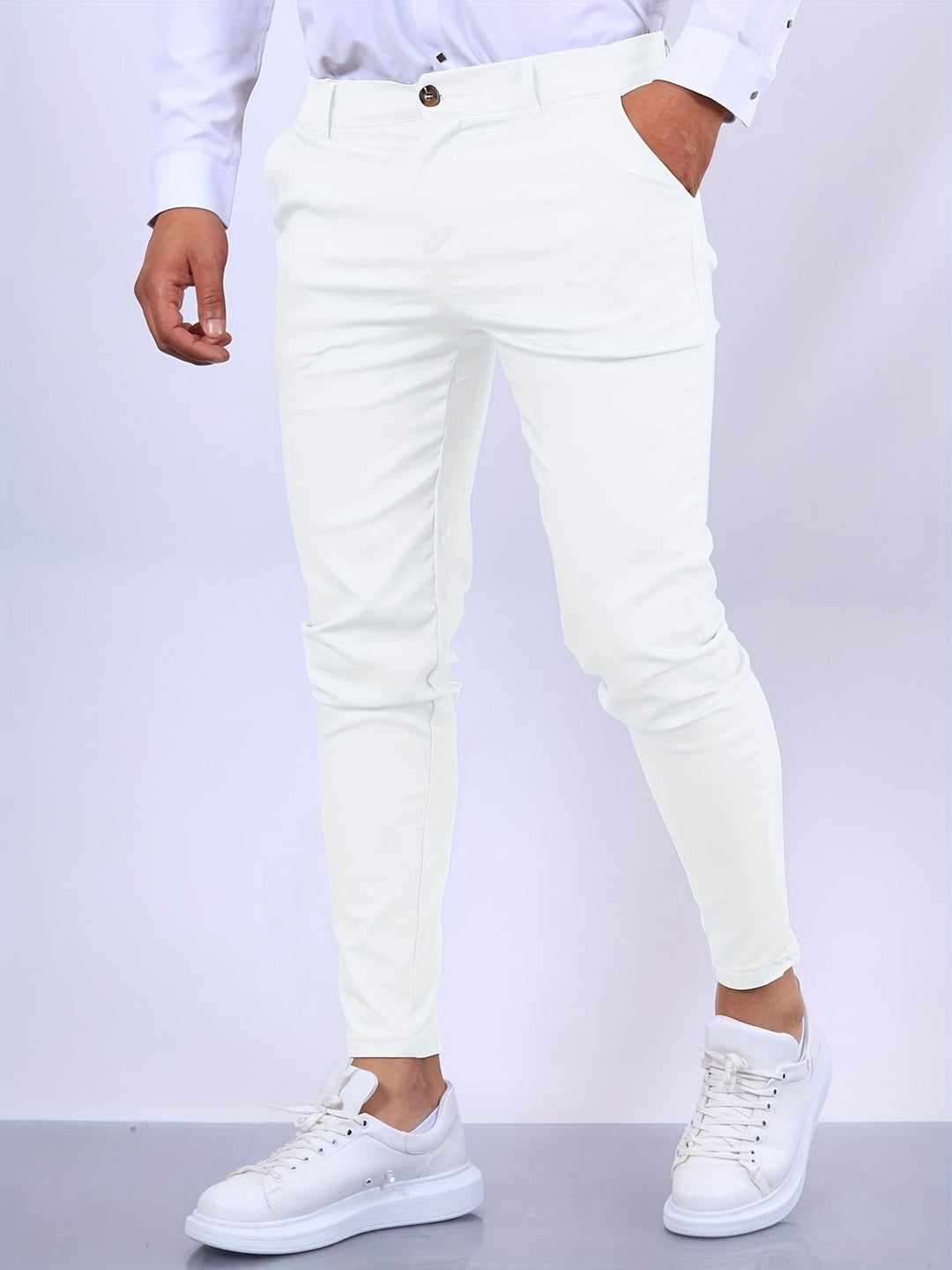 Moderne stretch skinny broek voor mannen, ideaal voor een comfortabele en trendy uitstraling.