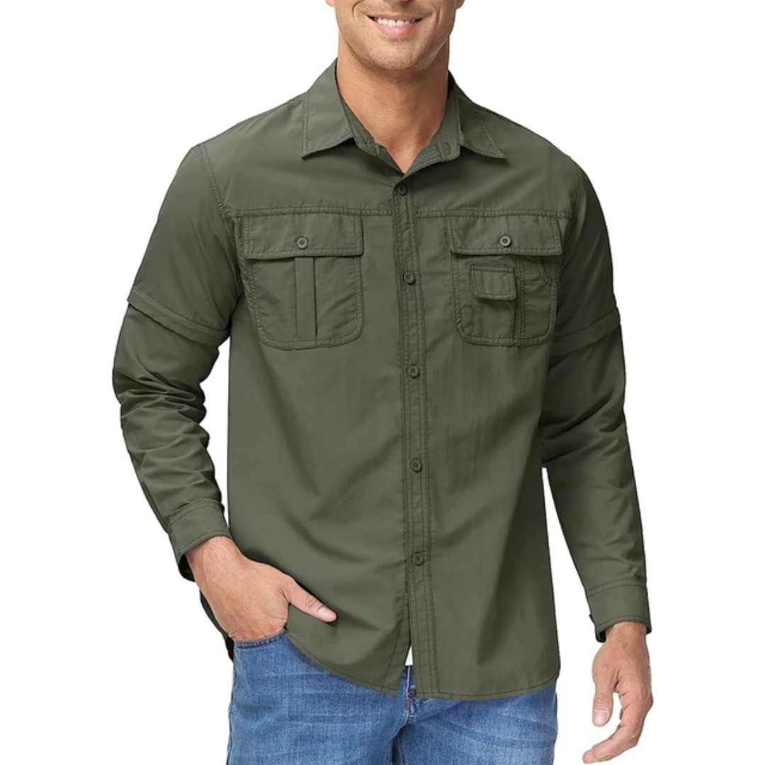Duurzaam heren Arvo outdoor shirt, sneldrogend en ademend, voor intensieve buitenactiviteiten en avontuur.