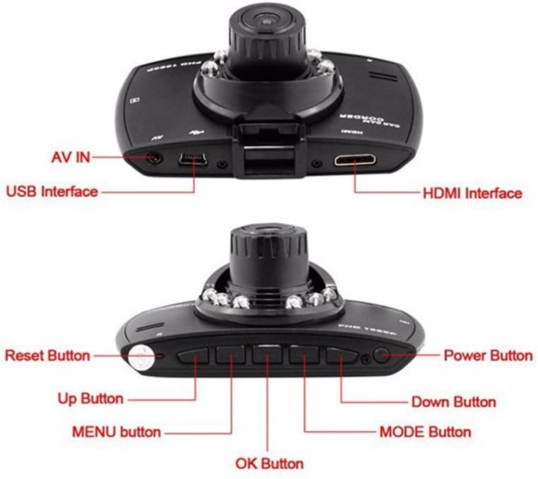 De G30 dual lens dashcam met 2.7" LCD en 1080P Full HD camera voor helder zicht en opnames in de auto.