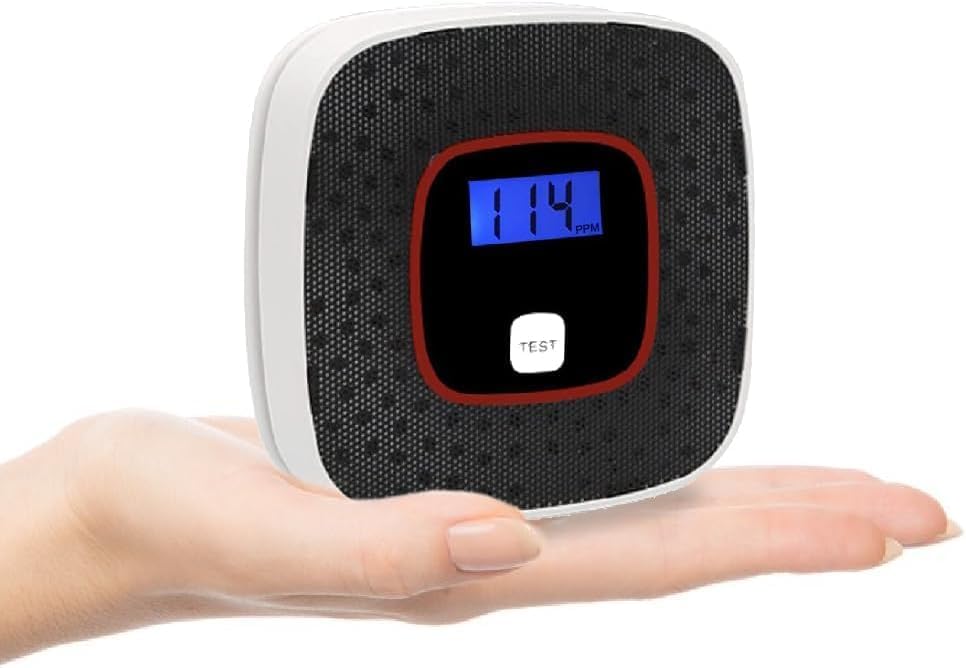 Solvex koolmonoxidemelder met helder digitaal display voor nauwkeurige CO detectie in huis.