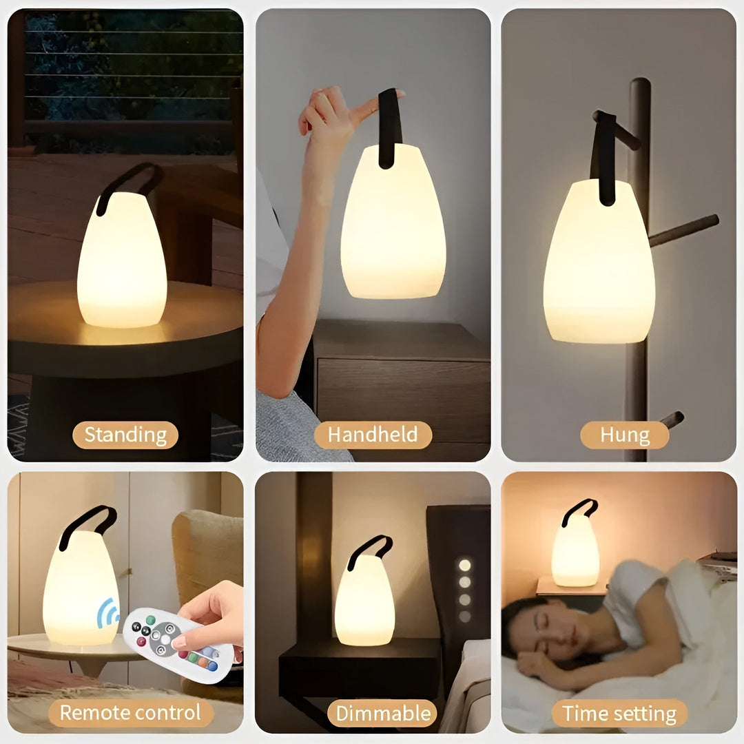 Energiezuinige LED tafellamp, draadloos en waterdicht, voor sfeervolle momenten, binnen én buiten.