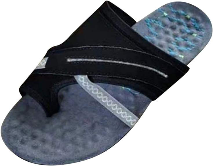 Casual dames zomerslippers met comfortabel orthopedisch voetbed, perfect voor ontspanning en wandelgemak.