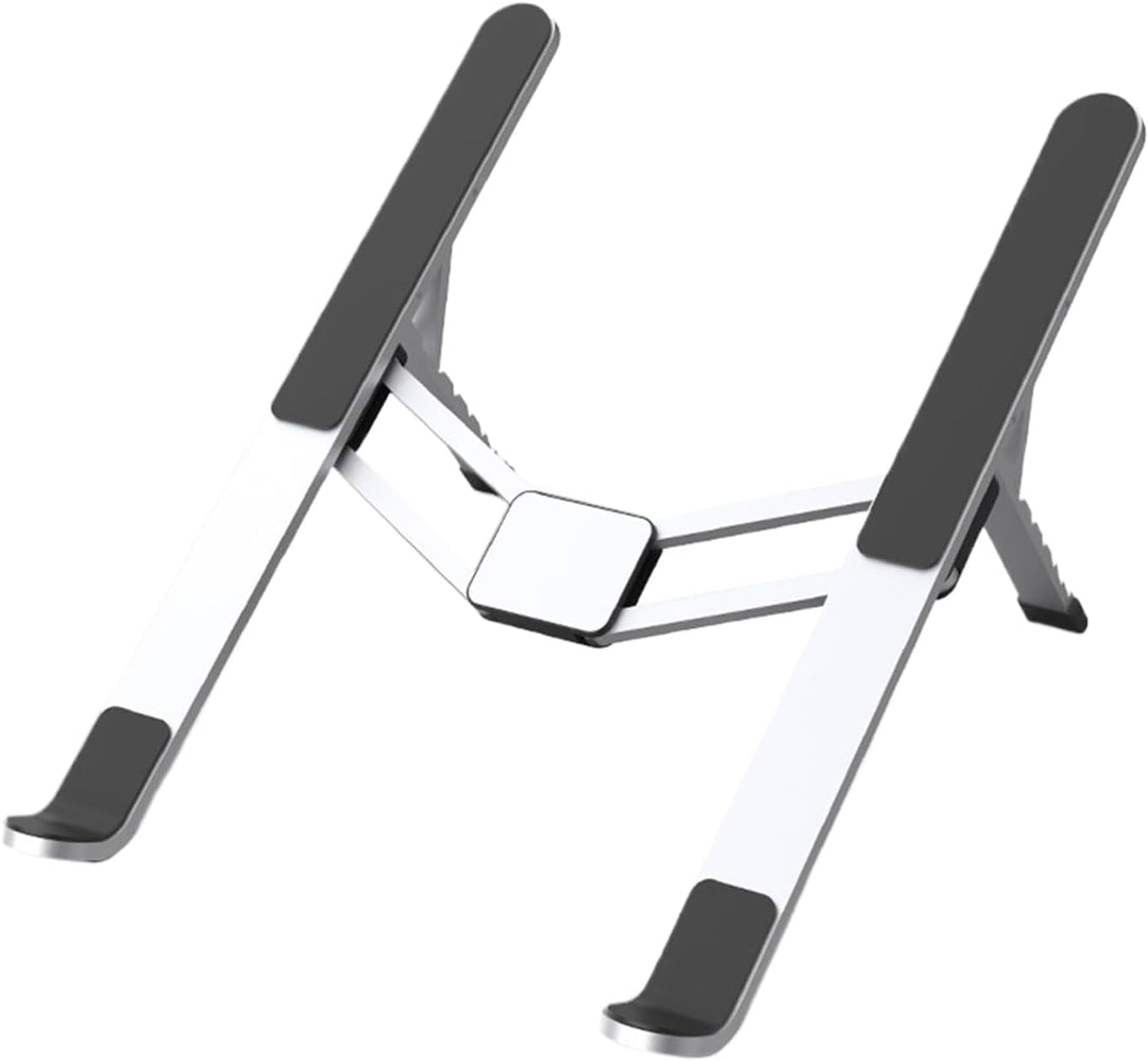 Verstelbare laptopstandaard voor ergonomisch werken op bureau. Opvouwbaar design, ideaal voor reizen.