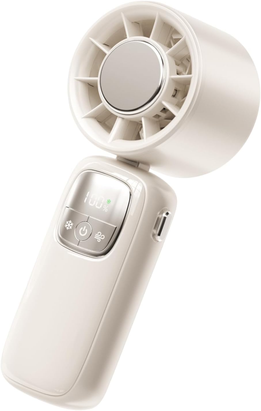 Zomeraccessoire: draagbare opvouwbare handventilator met LED en 100 snelheidsopties.