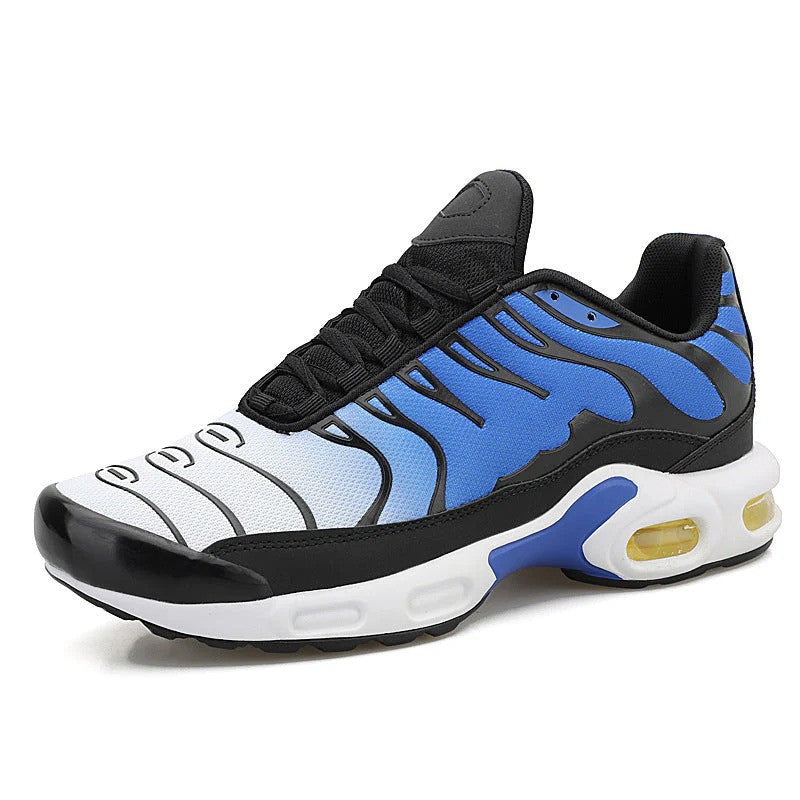 Heren Air Cushion hardloopschoenen met optimale demping, ademend bovenwerk en lichtgewicht design voor comfort.
