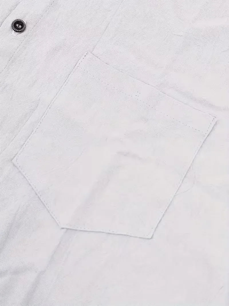 Comfortabel heren overhemd met borstzak, korte mouw, essentiële zomerkleding.