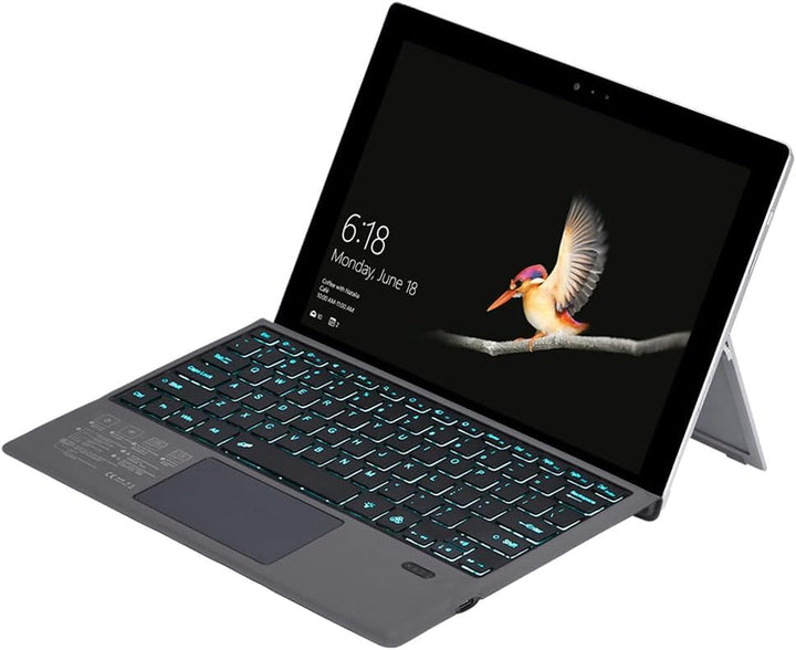 Bluetooth toetsenbord voor Surface Pro met instelbare achtergrondverlichting en precisie touchpad.