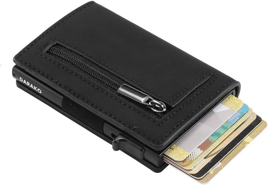 Unisex RFID slim portemonnee van leer. Veilige kaarthouder met aluminium CoreSlide voor snelle toegang tot pasjes.