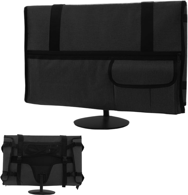 Veelzijdige beschermtas voor diverse draagbare monitoren; grijs-zwart design, makkelijk mee te nemen.