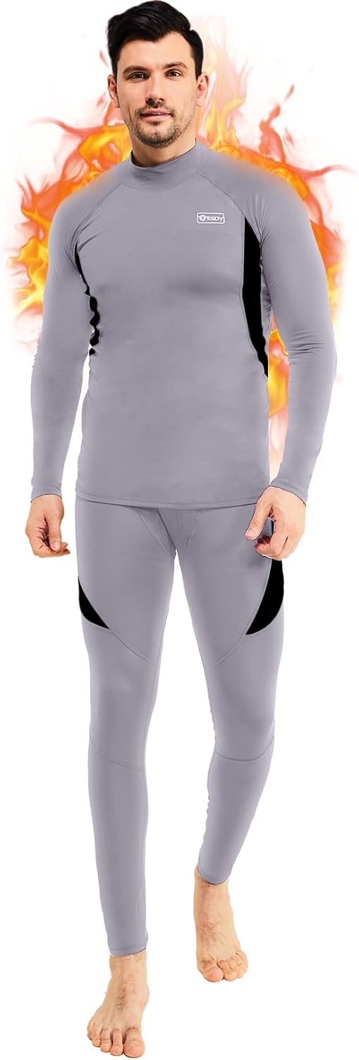 Complete heren thermisch ondergoed set: shirt en broek voor de winter.