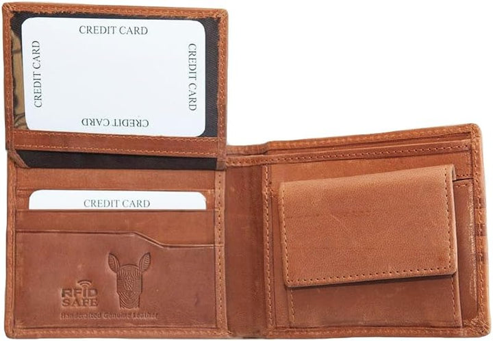 Uniseks leren portemonnee met kangoeroe design. Compact en praktisch echt leren accessoire voor heren en dames.