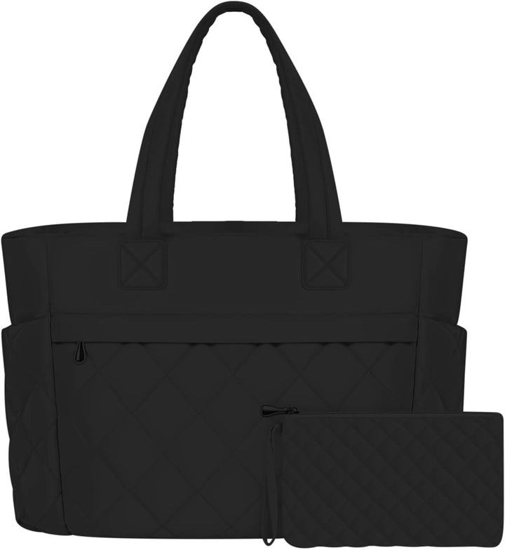 Zwarte Selvara dames laptoptas (15.6 inch) met ruim interieur voor professioneel gebruik.