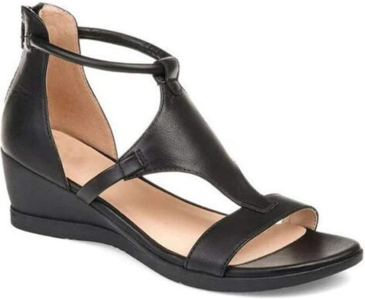 Modieuze dames wig sandalen in grijs. Comfortabel en veelzijdig voor elke zomeroutfit.