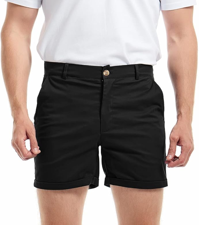 Stijlvolle slim fit chino shorts voor heren. Perfect voor een moderne, casual zomerse look en vrijetijdskleding.