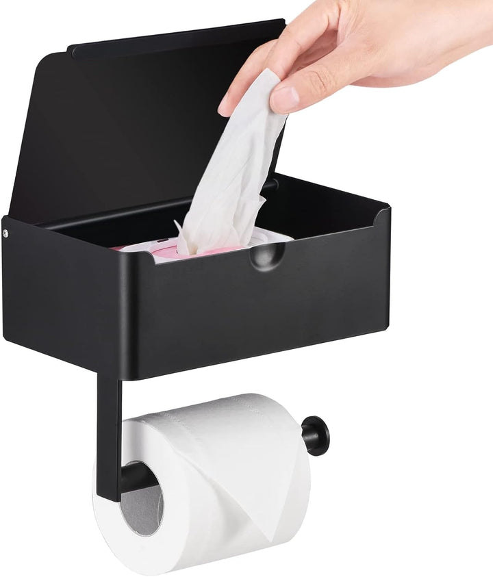 Multifunctionele toiletpapierhouder met opbergruimte; praktische badkamer organizer voor hygiëne.