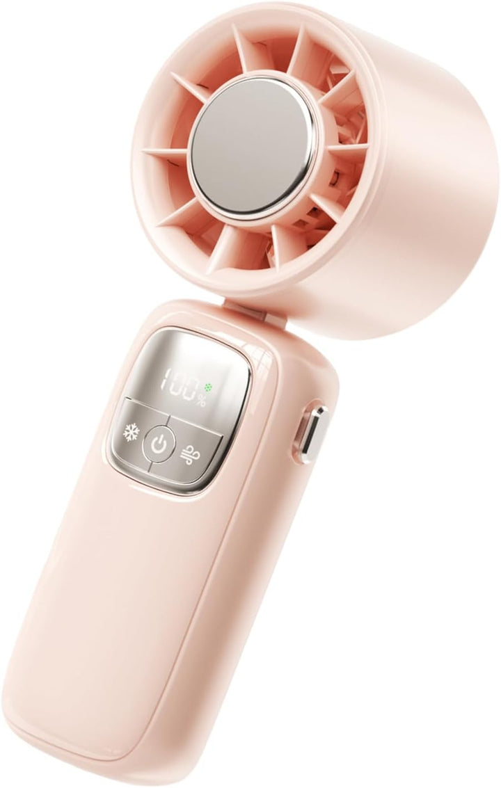 Ergonomische handventilator, opvouwbaar ontwerp met LED-scherm. Ideaal voor zomerse dagen.