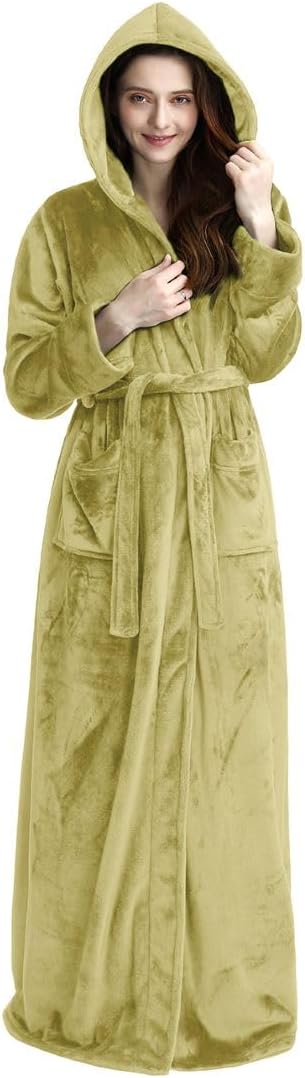 Zachte pluizige badjas met capuchon, unisex, perfect voor loungewear.