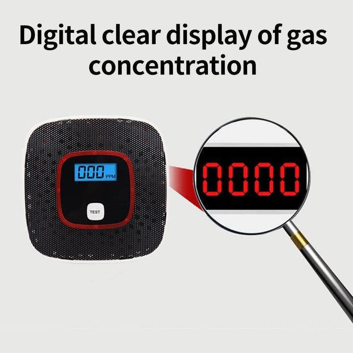 Digitale CO melder met alarm, zorgt voor preventie en veiligheid bij gaslekkages in elke woning.