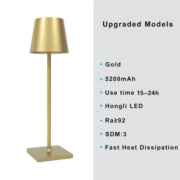 LumiNova design lamp, een oplaadbare draagbare LED tafellamp voor flexibele binnenverlichting.
