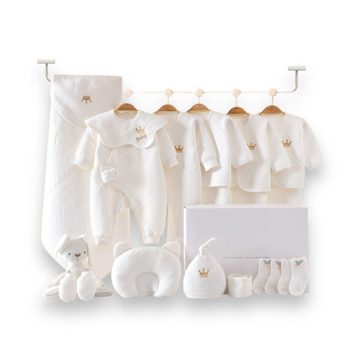 Schattige babyschoentjes van zacht stof, perfect voor de delicate voetjes van een pasgeboren baby.