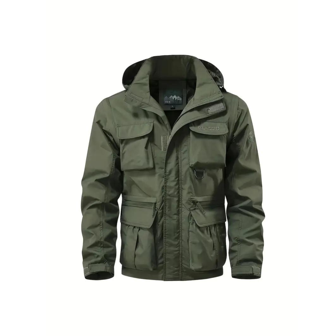 Heren overgangsjas 'Leif', waterafstotend met afneembare capuchon. Comfortabele buitenkleding voor lente/herfst.