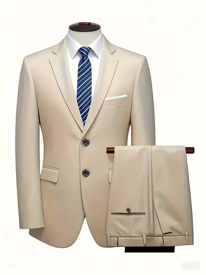 Modern slim fit kostuum voor heren, ideaal voor bruiloften, lente- of zomerfeesten.