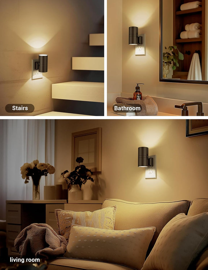 Automatische dimbare LED sfeerverlichting: nachtlampje met schemersensor. Perfect voor slaapkamerinterieur.