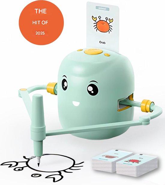 Tekenrobot met leerkaarten; helpt kinderen hun motoriek en creatieve denkvermogen te verbeteren.