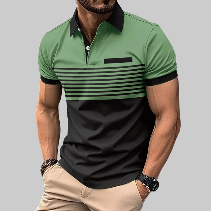 New3 gestreept heren poloshirt, modern design en ademend voor ultiem zomercomfort.