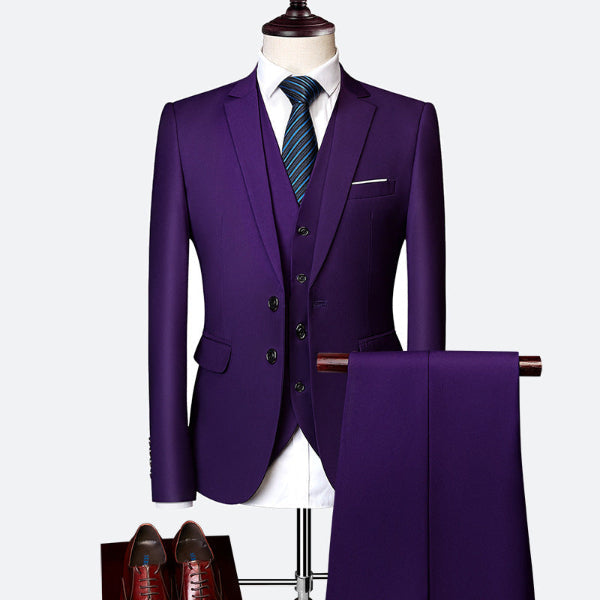 Formeel 3-delig herenpak, slim fit voor een moderne en verfijnde herenmode stijl.
