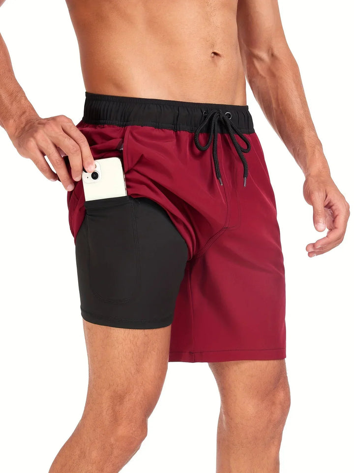 Dynamische heren zwembroek met ademend comfort. Sneldrogend materiaal, perfect als sportieve strandkleding.