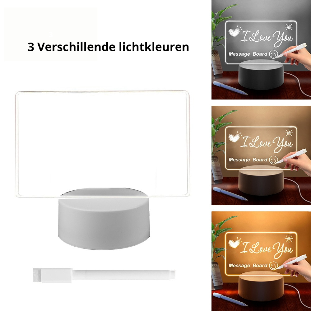 Warme sfeerlamp LED, creëer gezellige lichteffecten met je persoonlijke tekst of tekening.