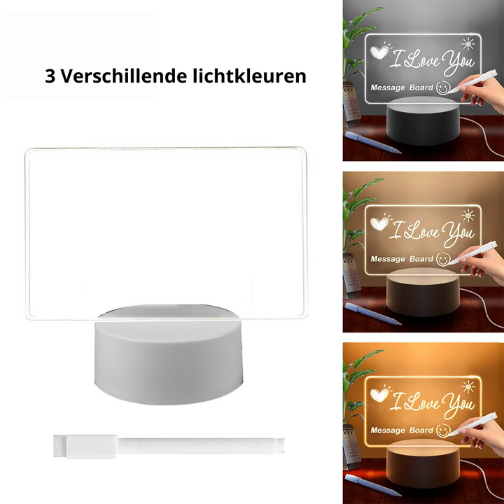 Warme sfeerlamp LED, creëer gezellige lichteffecten met je persoonlijke tekst of tekening.