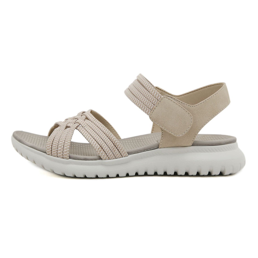 Comfortabele orthopedische dames sandalen met open teen en elastische banden voor zomerse dagen.