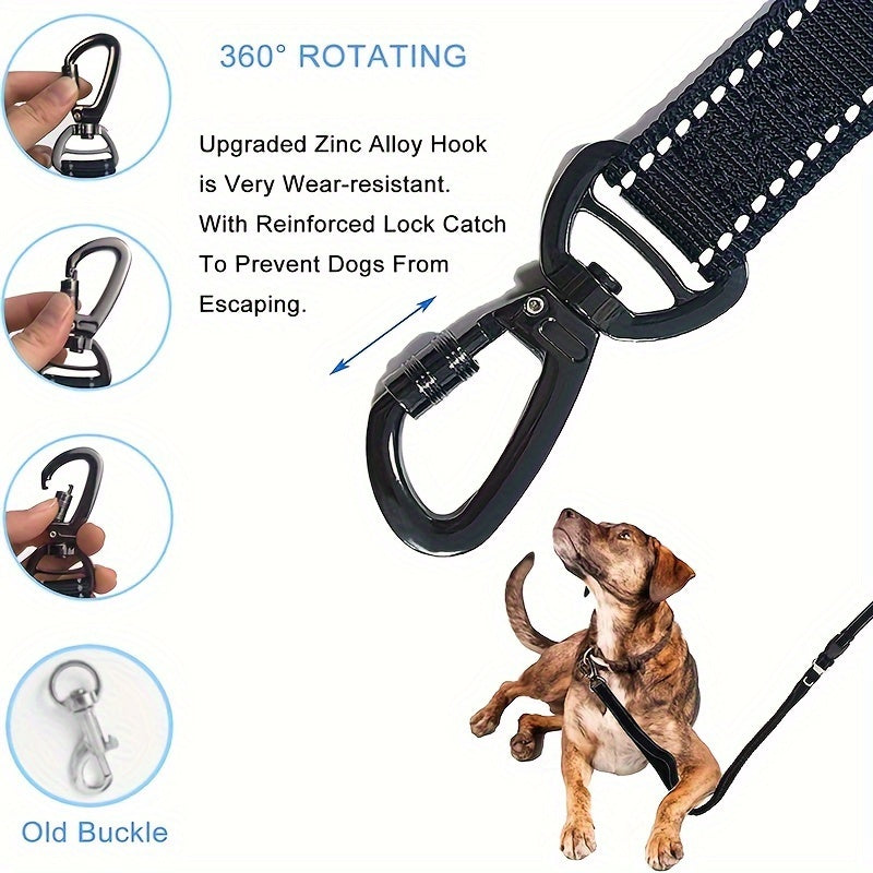 Comfortabele bungee riem voor grote honden, vermindert trekken en verhoogt comfort tijdens wandelen.