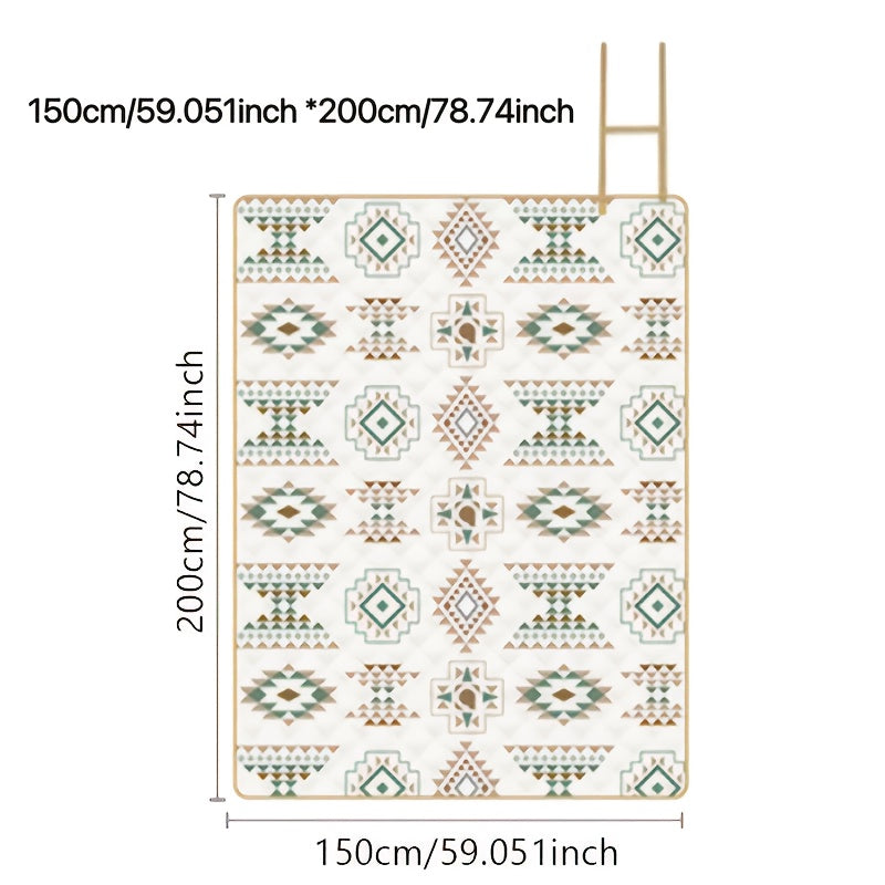 Gezin ontspant op comfortabele opvouwbare picknickdeken, waterafstotend en perfect voor buiten.