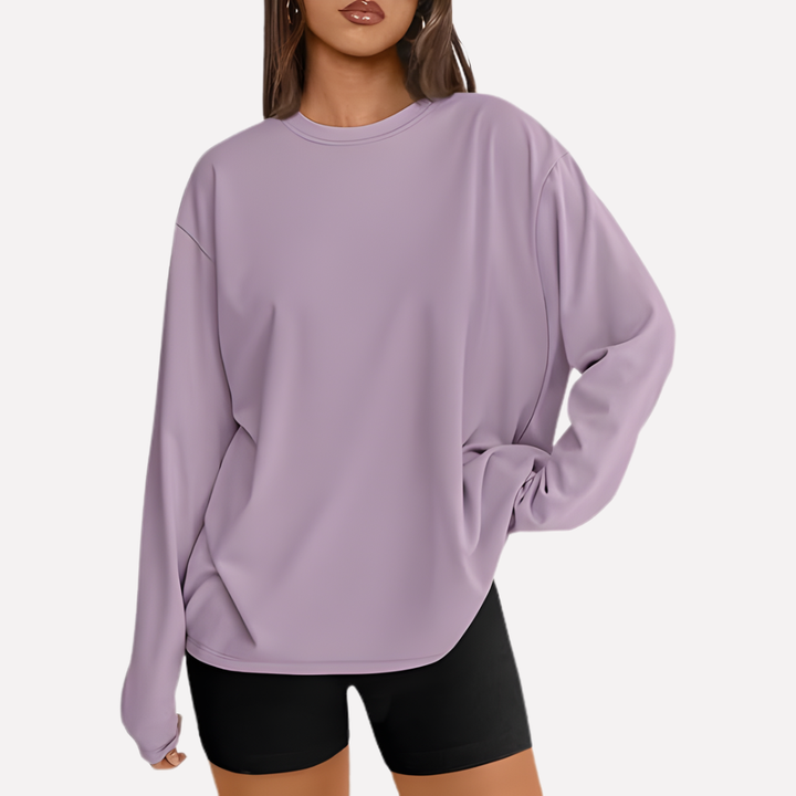 Dameskleding: comfortabel oversized lang mouw shirt, stijlvol en veelzijdig voor dagelijks gebruik.