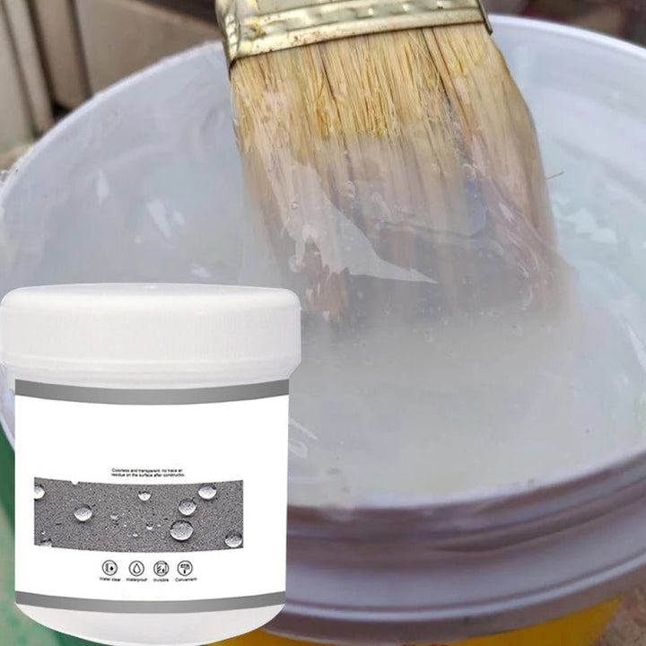 Transparante rubberpasta voor waterdichte afdichting van scheuren en kieren in huis.
