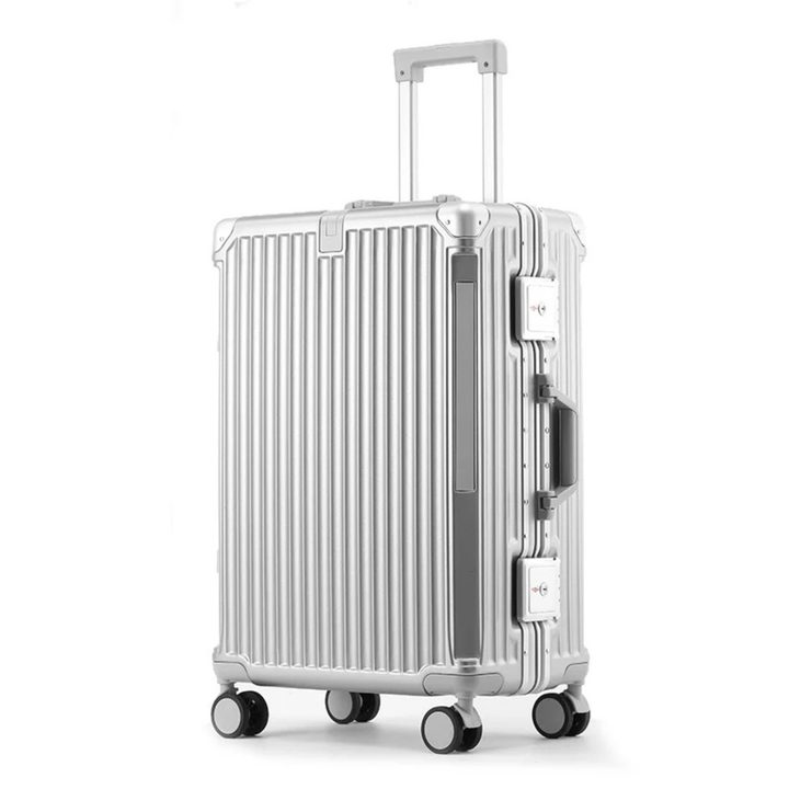 Stevige aluminium reiskoffer WC2026, krasvrij voor veilige reizen. Duurzame bagage voor elke trip.