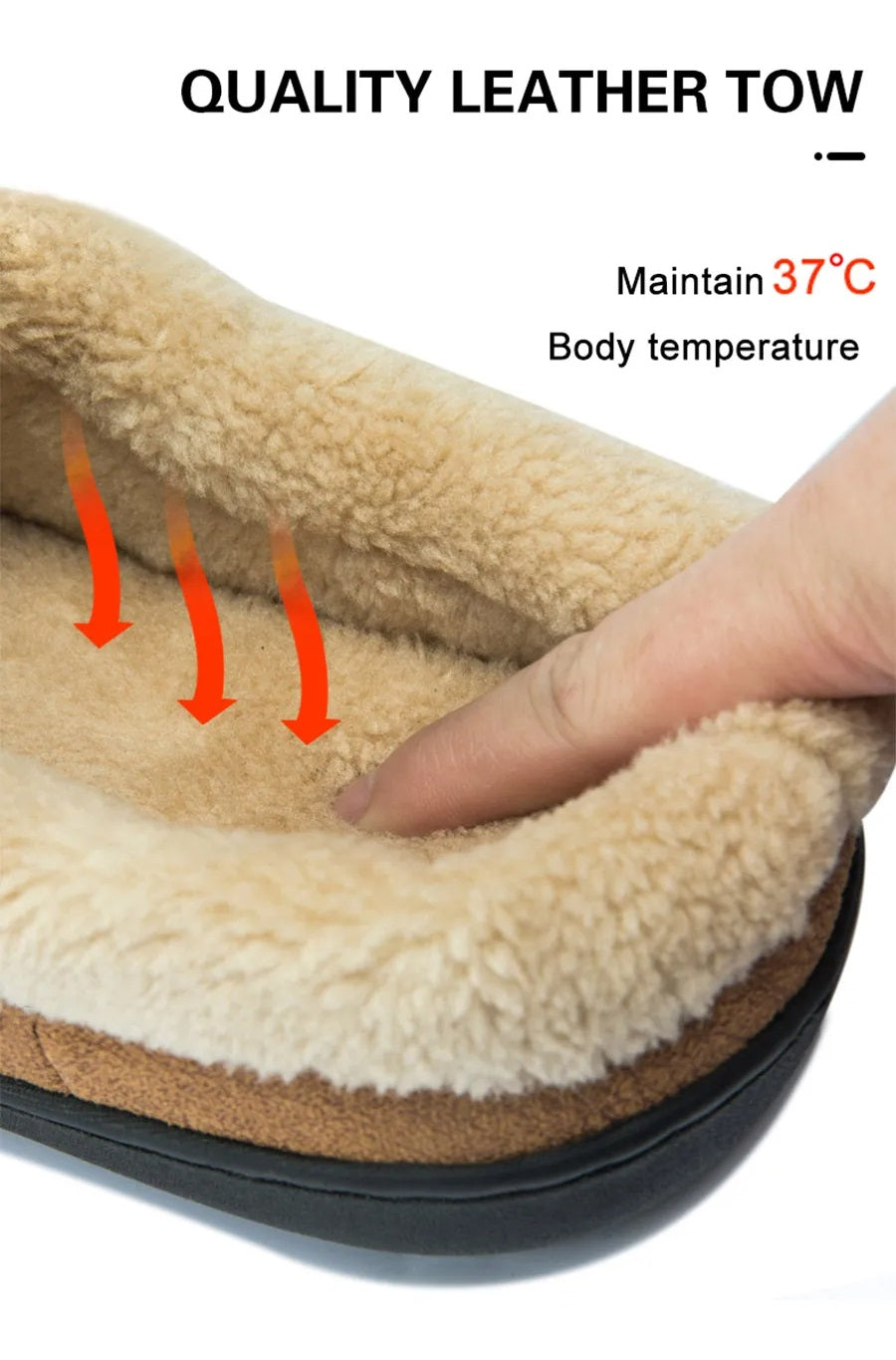 Waterbestendige heren pantoffels, comfortabel en warm, ideaal voor binnen.