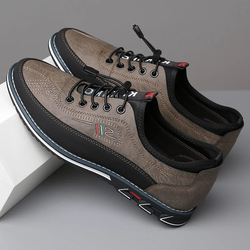 Hoogwaardige leren Oxford schoenen voor heren, met orthopedische steun. Stijlvol, comfortabel in bruin of zwart.