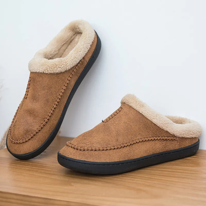 Antislip mannensloffen, warm en waterbestendig, ideaal voor heren.