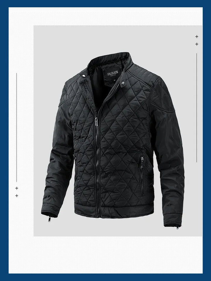 Moderne gewatteerde herenjas, de perfecte combinatie van warmte, stijl en dagelijks comfort.