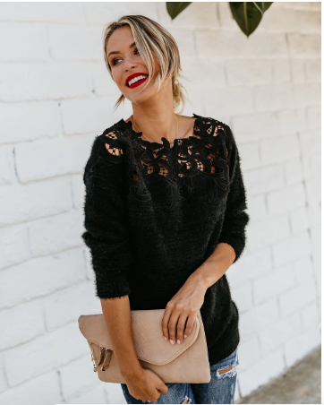 Lichtgewicht dames sweater met vrolijke bloemenprint, een perfecte top voor zonnige lentedagen.